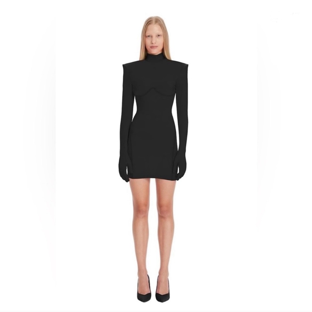NWT Monosuit Turtleneck Bodycon Dress with Gloves